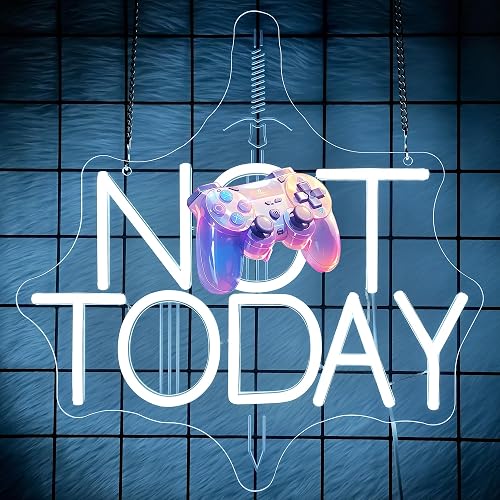Sword Neon Sign Not Today for Wall Decor - Thrones Neon Acrylic USB Powered LED Wall Art Decor, Light Up Sign Dimmable, for Man Cave Bedroom Living