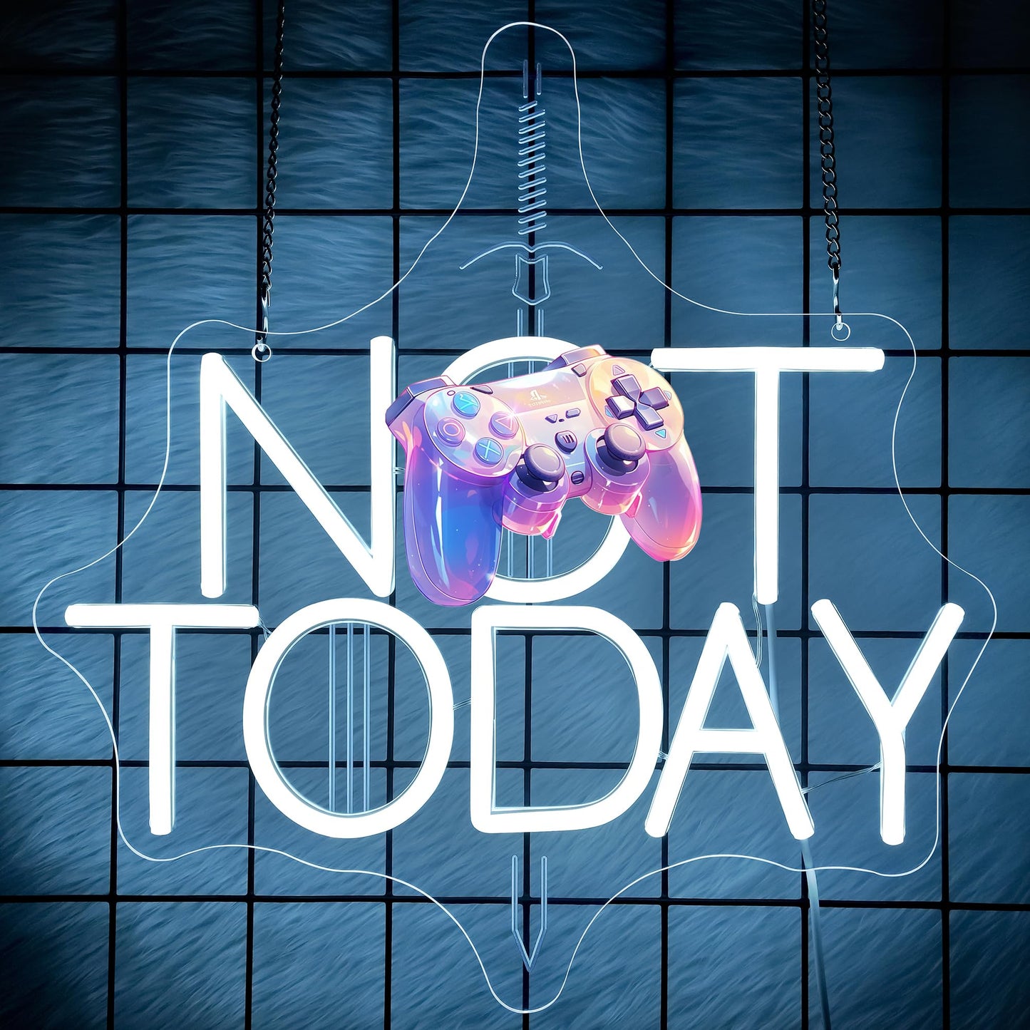 Sword Neon Sign Not Today for Wall Decor - Thrones Neon Acrylic USB Powered LED Wall Art Decor, Light Up Sign Dimmable, for Man Cave Bedroom Living