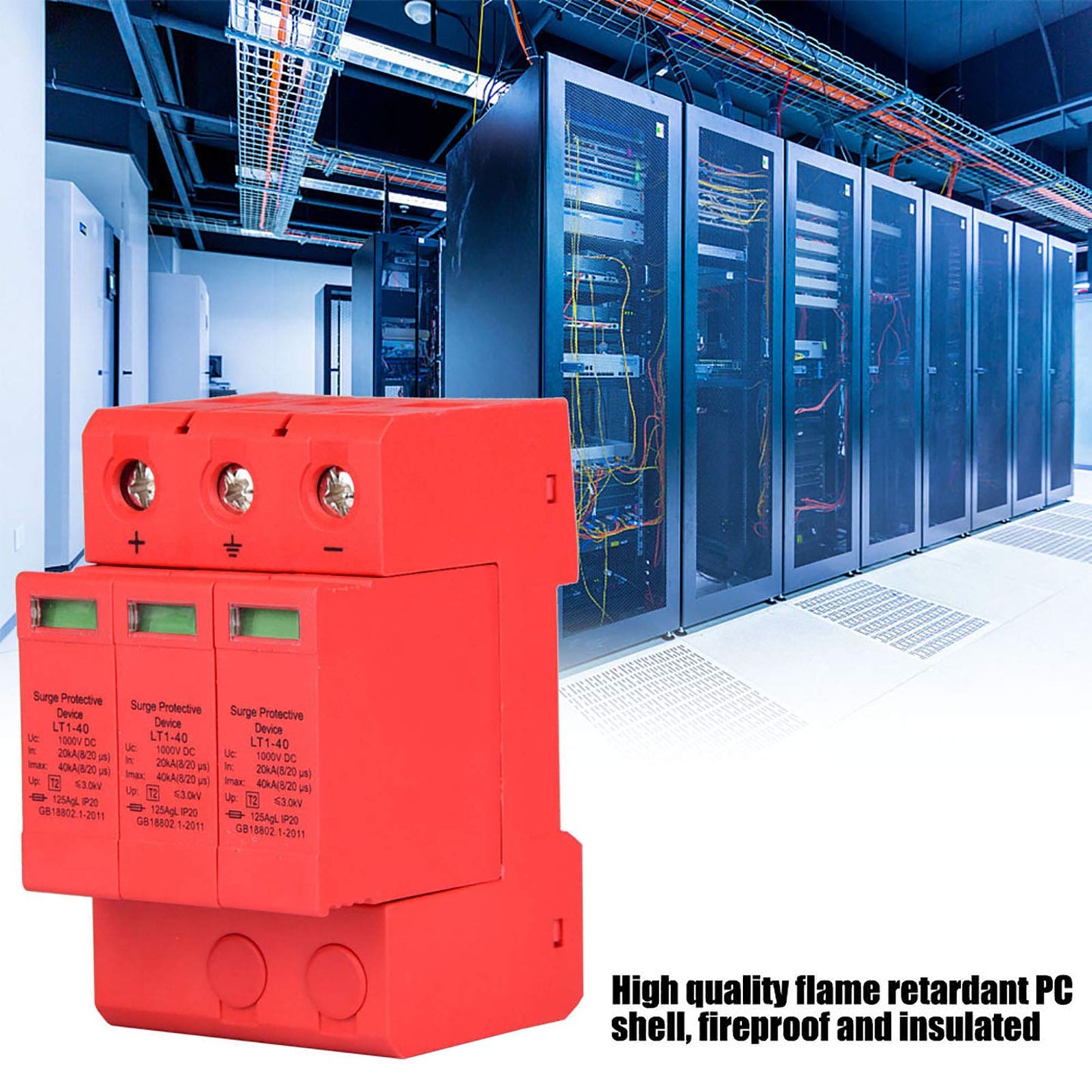 YWBL-WH DC Power Protector, 3P 3.0KV House Protective Arrester Device for (3p40ka)