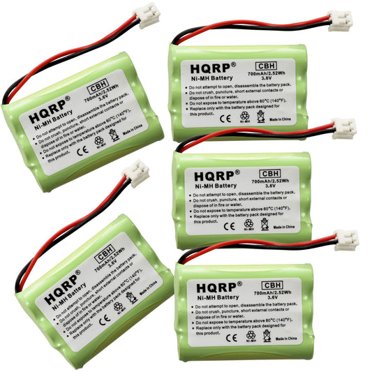 HQRP Phone Battery 5-Pack Compatible with VTech 89-1323-00-00/8913230000 / 891323, 2465, 6765, 6772, 6773, 6775, 6783, 6785, 6822, 6897 Cordless
