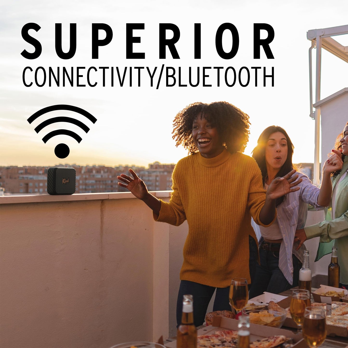 Klipsch The Austin Portable Bluetooth Speaker with a 1.5" Full Range Driver, IP67 dust and Waterproof Rating, 12 Hours of Playtime for a Premium Live