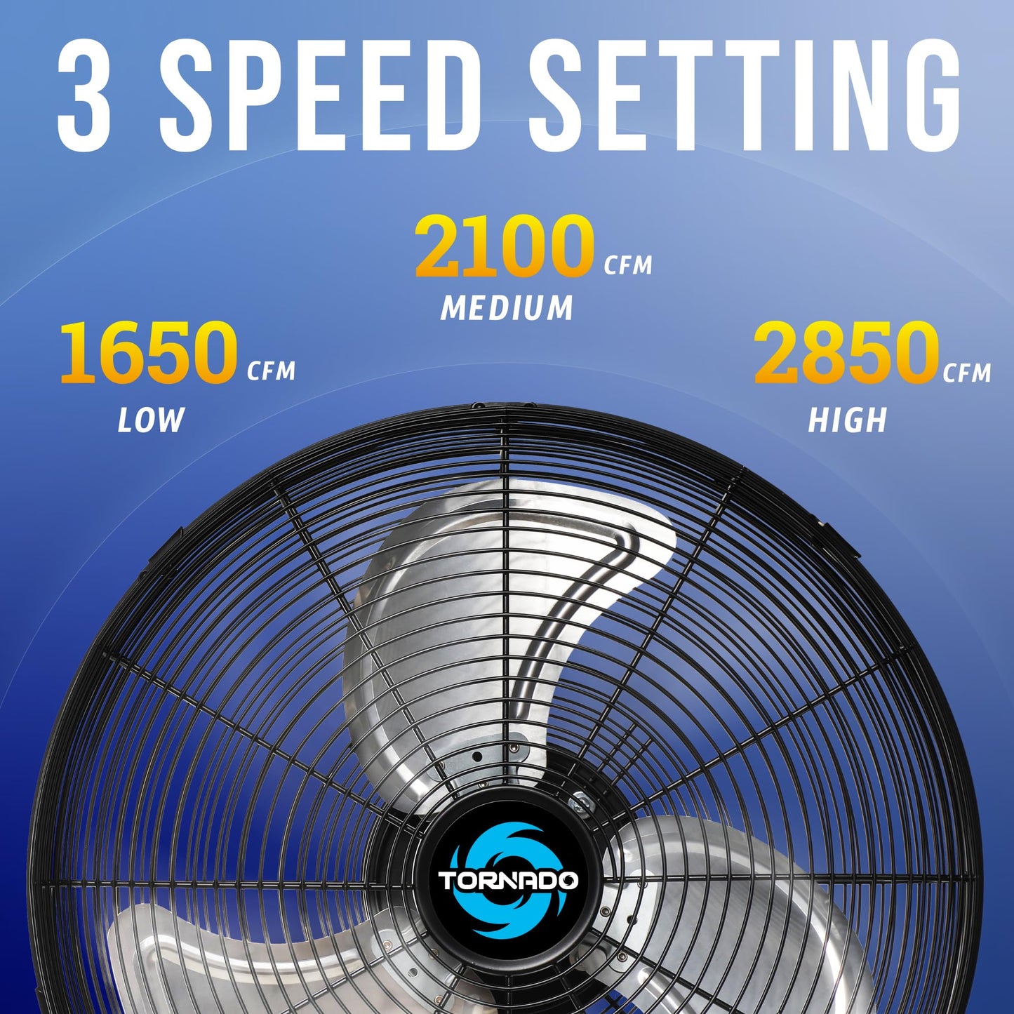 Tornado - 16 Inch Pro Series Oscillating Wall Mount Fan - High Velocity Heavy Duty Metal Wall Mount Fan for Industrial, Commercial, Residential,