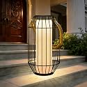 pearlstar Solar Lanterns Outdoor Waterproof Dual Charging (USB/Solar) Hanging Lantern Large Metal Floor Lamp for Patio Table Outside Porch Yard Garden