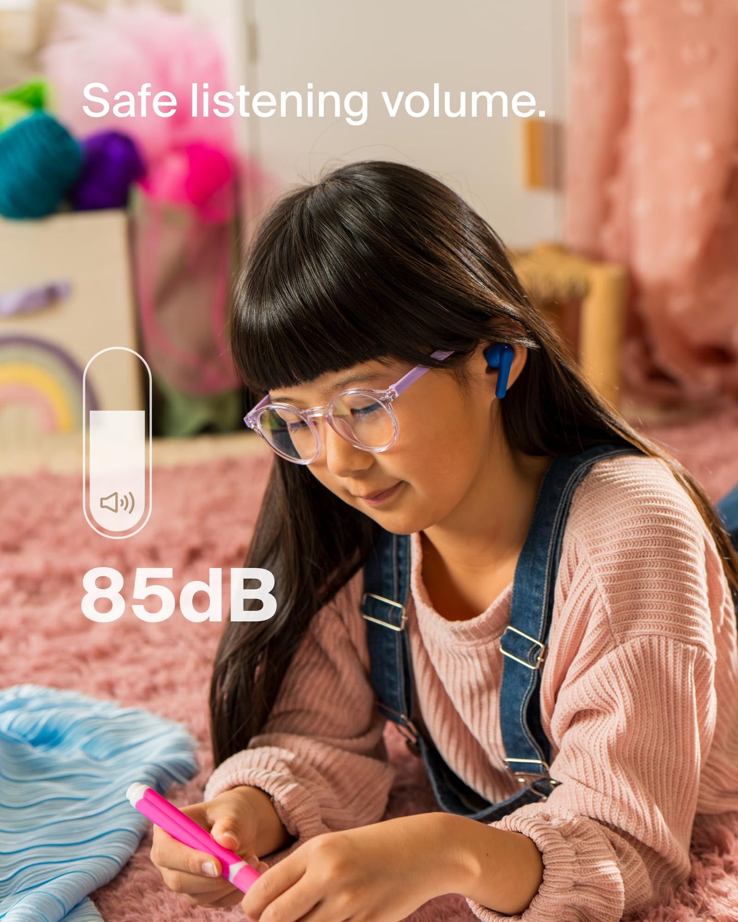 Belkin SoundForm Nano 2 Bluetooth Earbuds for Kids with Built-in Microphone, 28H Battery Life, Safe 85dB Volume, IPX5 Water Resistance - Kids