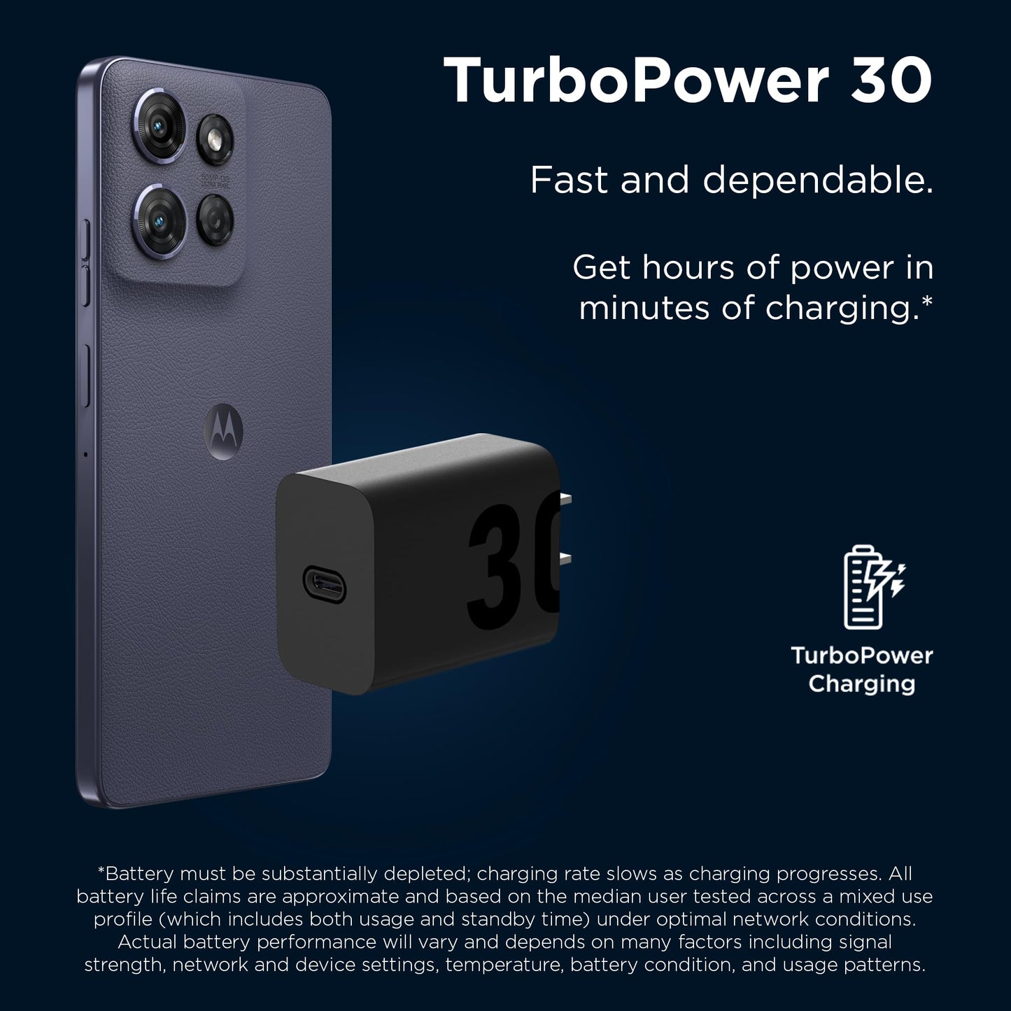 Motorola TurboPower 30 Charger with 1m USB-C to USB-C Cable