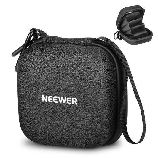 Neewer Storage Bag for 9 x 9 cm Filter, Shockproof Dustproof Waterproof Carrying Bag with Expandable Dividers, Wrist Strap and Carabiner for 3