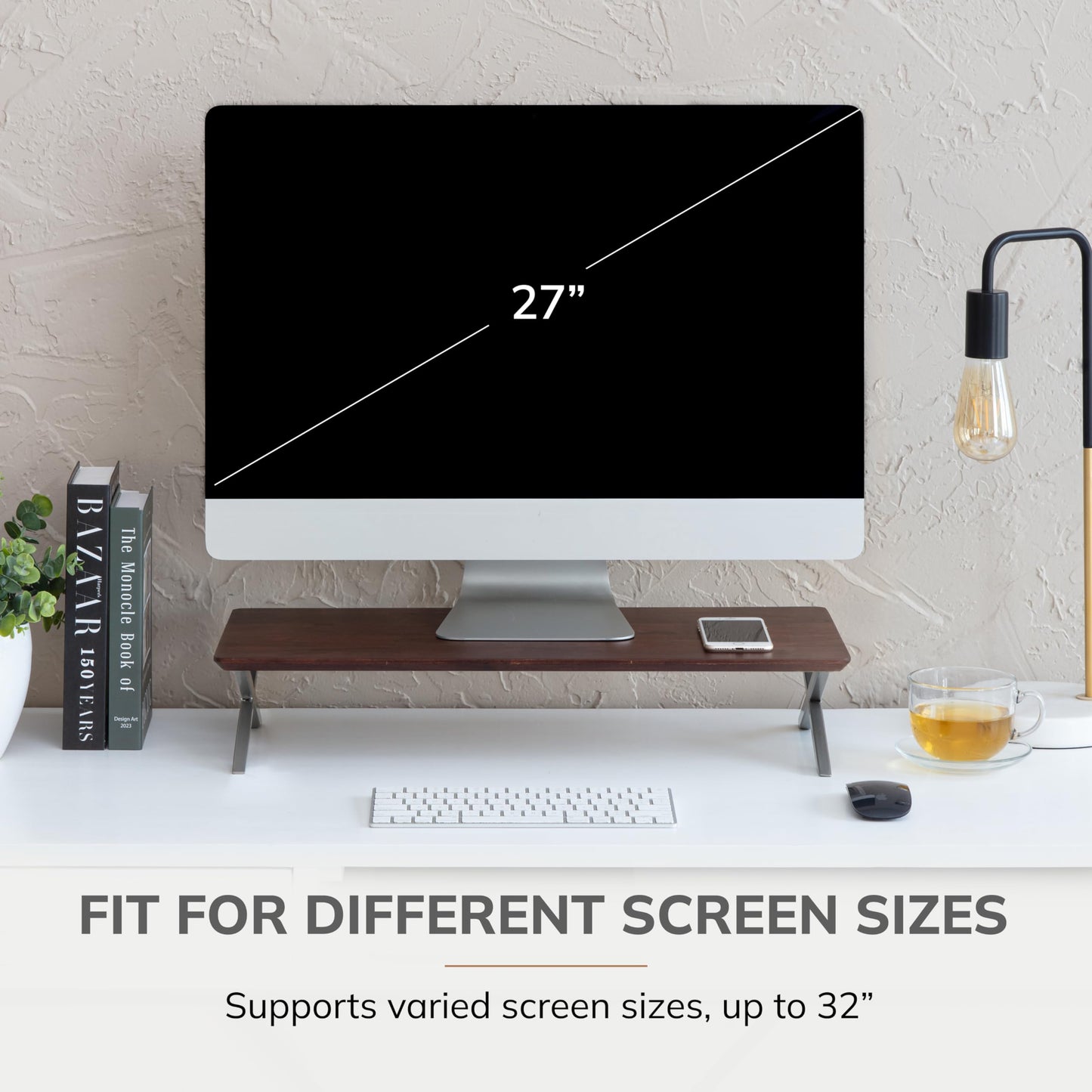 Anji Mountain Monitor Stand - Desktop Organizer & Laptop Riser, Ergonomic Monitor Riser, Space-Saving Monitor Stand for Desk, Durable Construction
