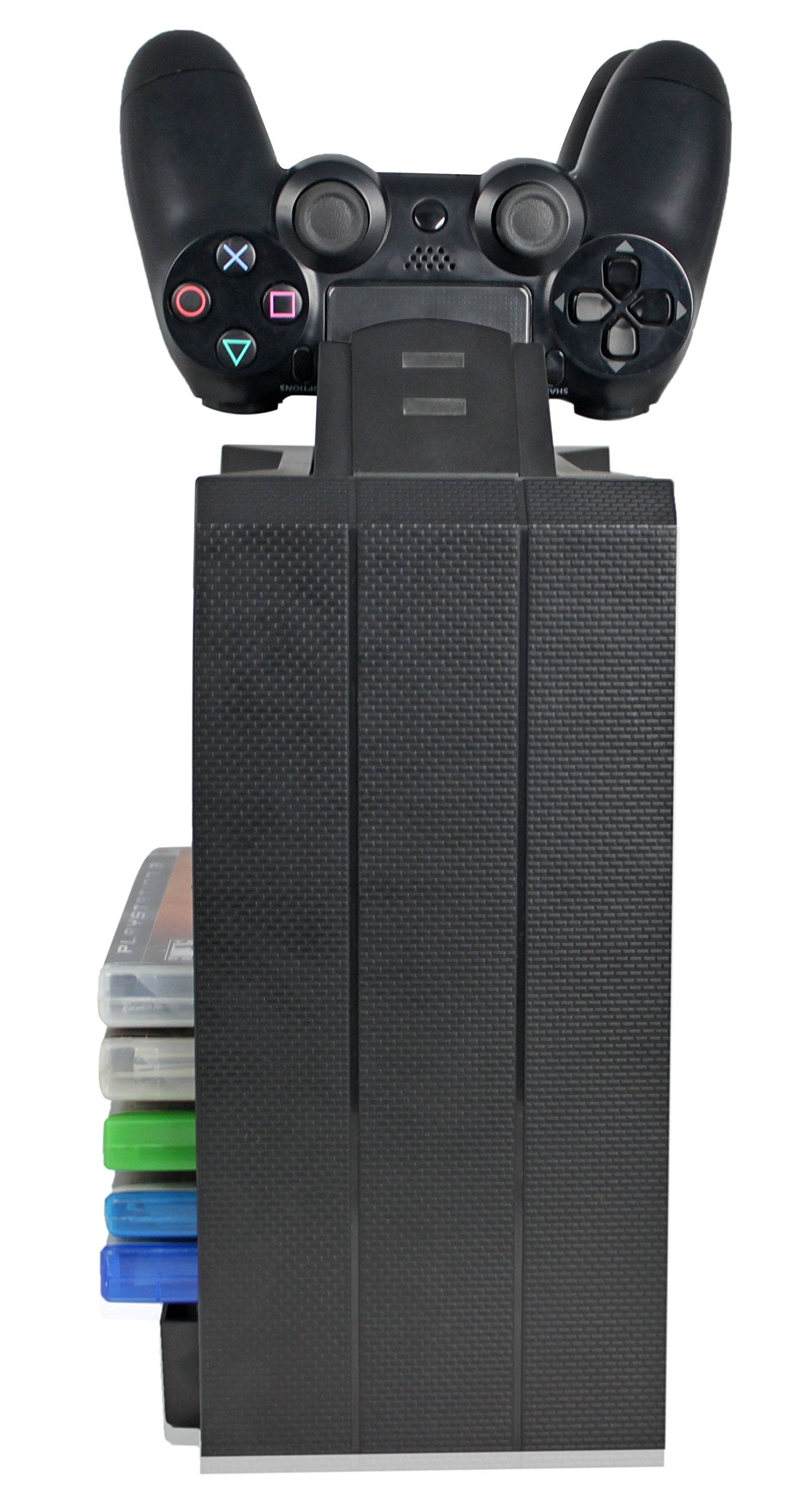 NEXiLUX Game Storage Tower with Dual Charge Station for Play Station 4, PS4