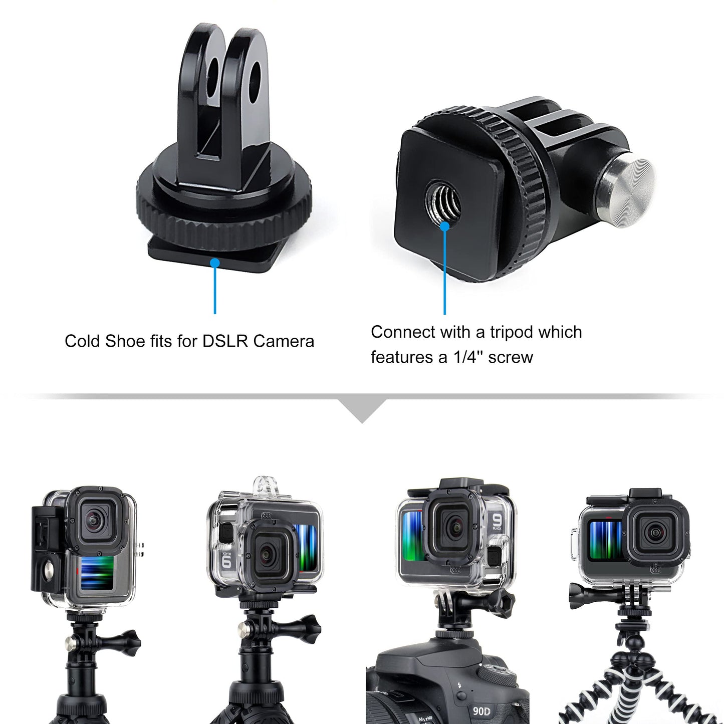 GEPULY Skeleton Housing Case Side Open Protective with Aluminum USB Pass Through Side Door Cover for GoPro Hero 9 10 11 12 13 Black - Charging Camera