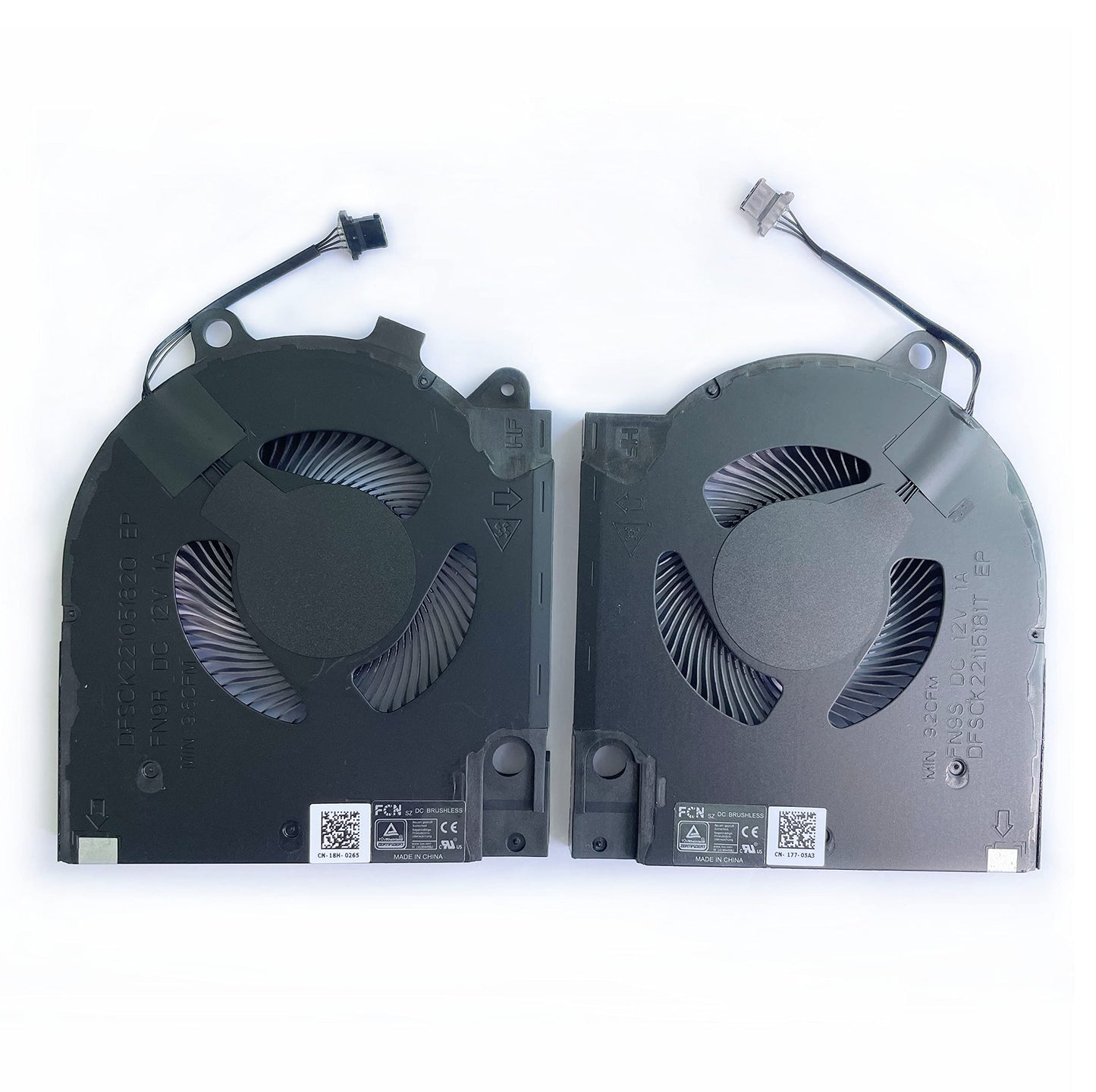 Fleshy Leaf New CPU+GPU Cooling Fan Replacement for Dell 2021year G15 5510 5511 5515 RTX3060 RTX3050 Series DC12V 1A DFSCK22105182Q FN9R 9.6CFM