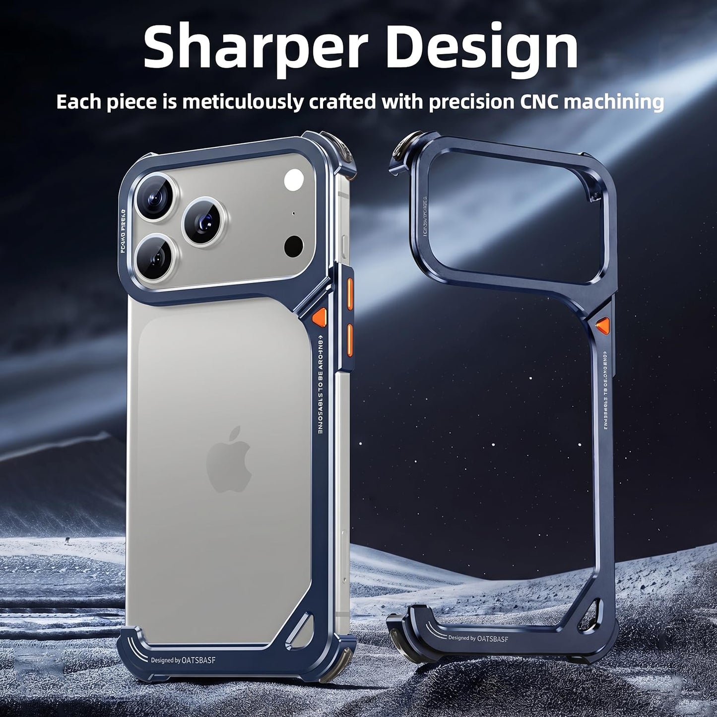 OATSBASF 9 Case for iPhone 17 Pro Bumper Case Metal
