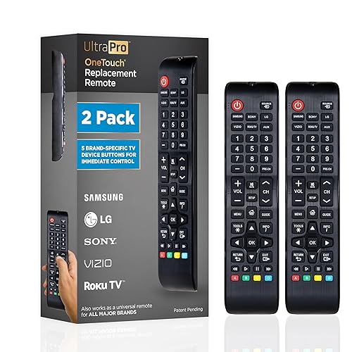 UltraPro OneTouch Universal Remote Replacement Compatible for All Samsung, LG, Sony, Vizio and Roku TV Smart TV, LED, LCD, HDTV, 3D, Series TV, 2
