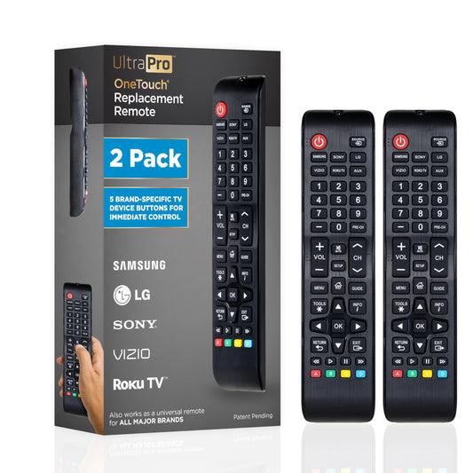 UltraPro OneTouch Universal Remote Replacement Compatible for All Samsung, LG, Sony, Vizio and Roku TV Smart TV, LED, LCD, HDTV, 3D, Series TV, 2