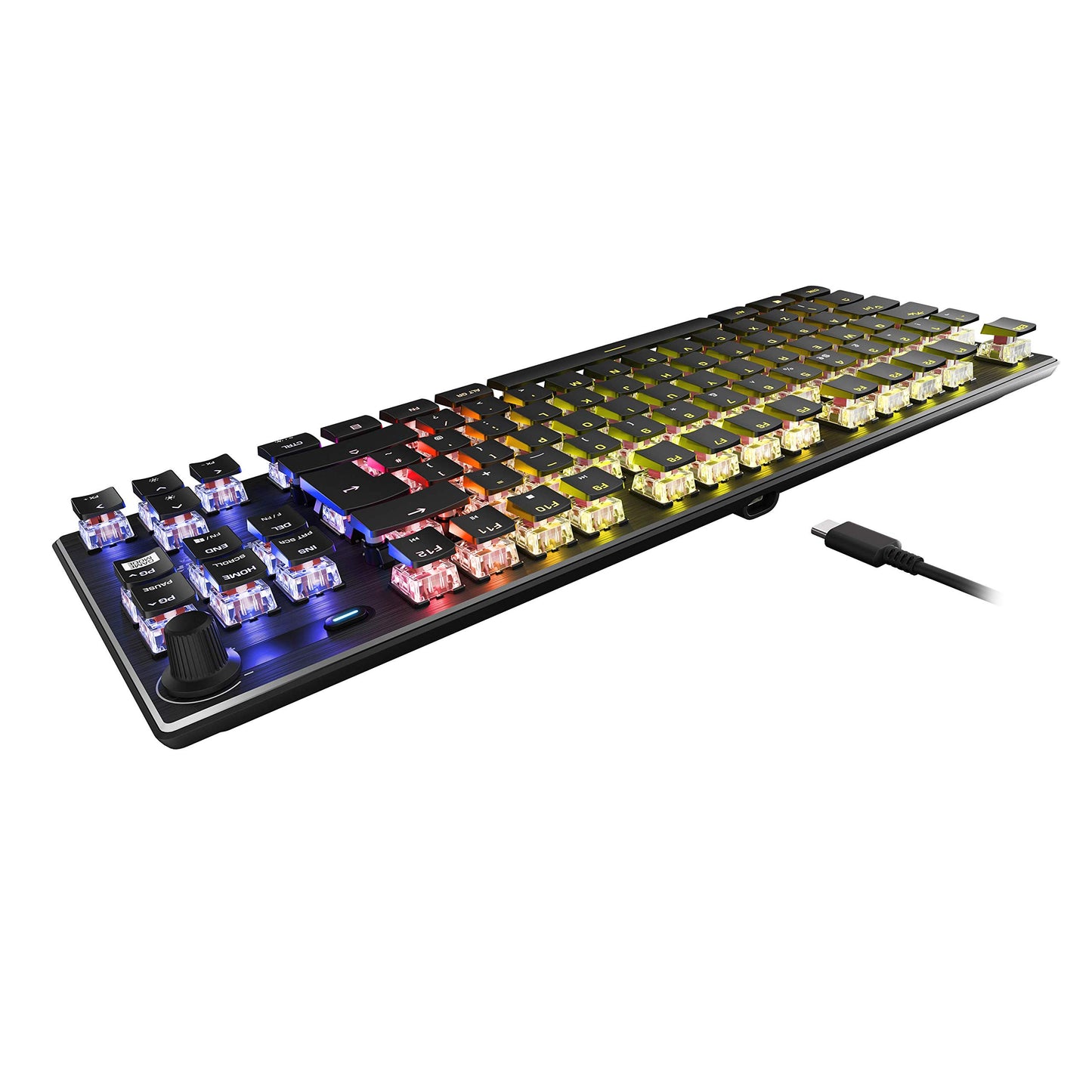 Roccat Vulcan TKL (UK Layout) Mechanical PC Gaming Keyboard, Tenkeyless, Linear Titan Switch, Per-Key AIMO RGB Lighting, Anodized Aluminum Top Plate