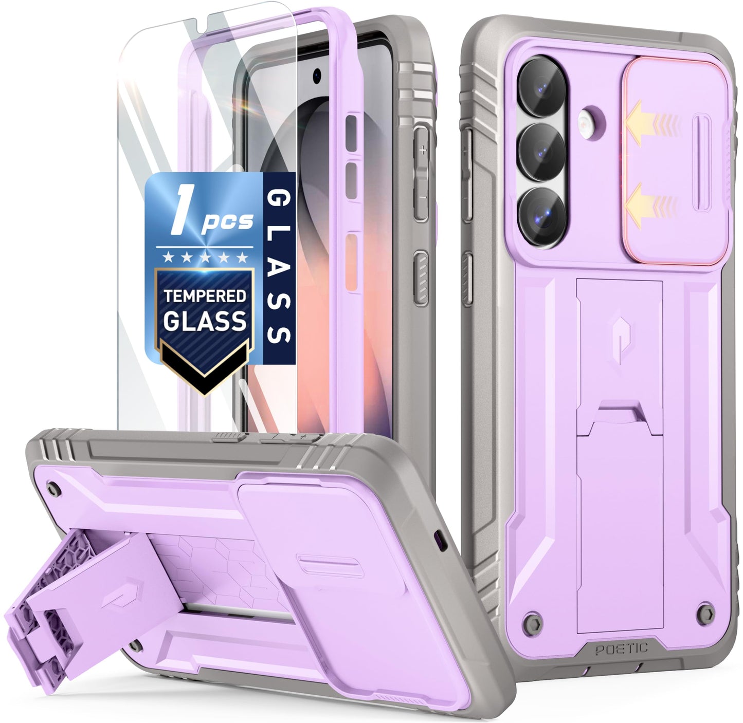 Poetic Revolution Case for Samsung Galaxy S26 Plus, [Slide Camera Cover], [20FT Mil-Grade Drop Tested], Full-Body Military Grade Rugged Dual-Layer