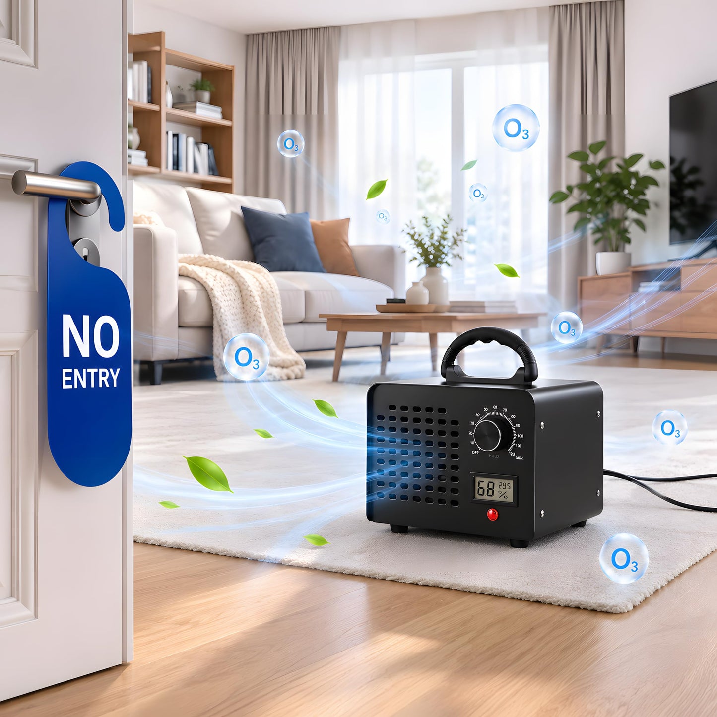 148,000mg/h Dual-Fan Ozone Machine Generator High Capacity Ozone Odor Eliminator Odor Removal Air Purifier Ionizer & Deodorizer for Car, Home, Smoke