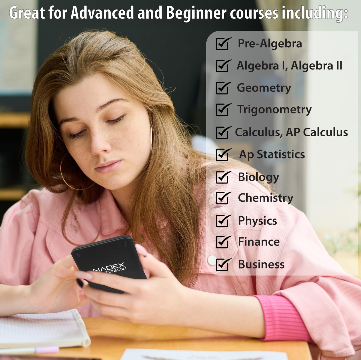 Scientific Calculator with Graph Functions for College and High School Students, Engineering, Advanced Mathematics, Calculus, Algebra, Geometery
