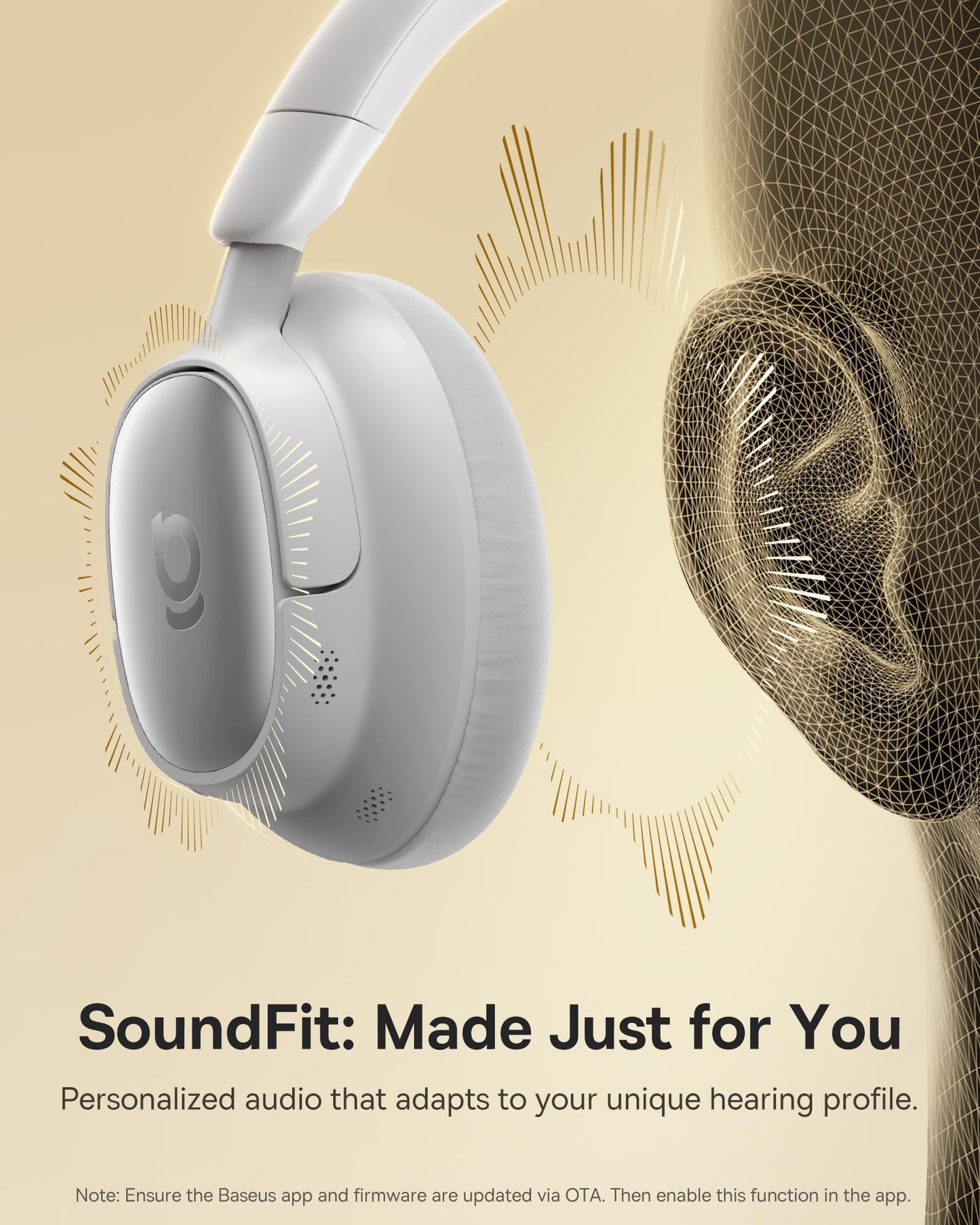 Baseus Bowie MH1 Adaptive Active Noise Cancelling Headphones, Real-Time Adaptive Hybrid ANC, SuperBass 2.0, LDAC Hi-Res Sound, 80H Playtime…