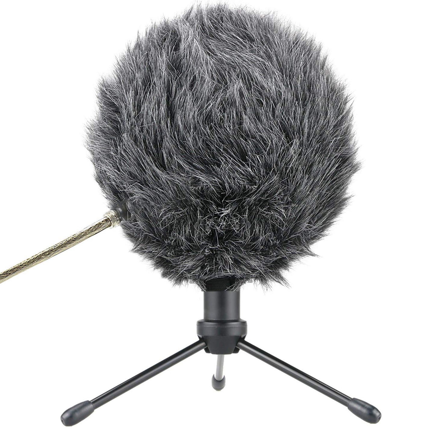 SUNMON Deadcat Mic Windshield Fur Filter for Blue Snowball iCE Condenser Microphone - Outdoor Mic Windscreen Wind Muff (Grey)