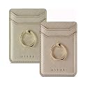 BIAJIYA Phone Card Holder RFID Leather Wallet Credit Adhesive Cell Case Stick-on Card Holder for Women and Men Back of Phone for Most of Smartphones
