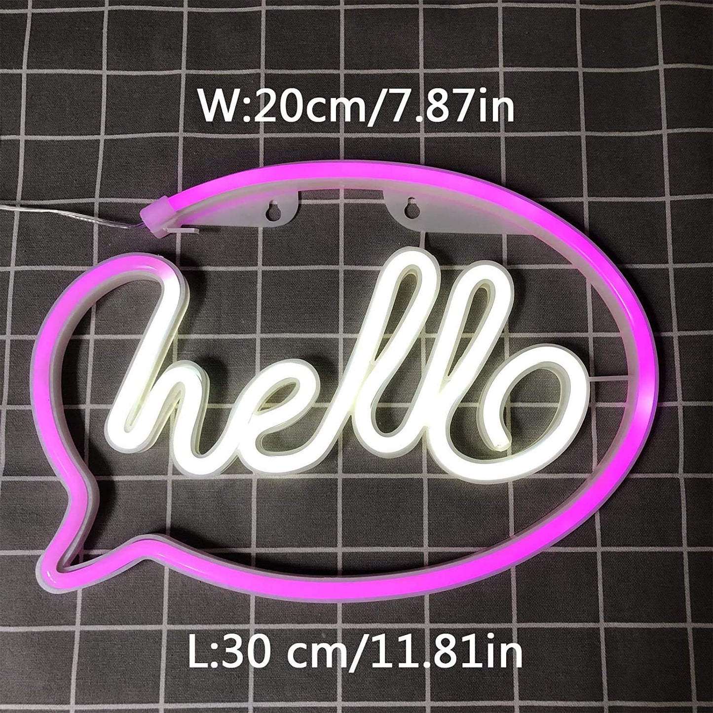 Hello Neon Signs, Sundecor USB Charging/Battery LED Neon Decorative Lights Neon Sign Decor Light Art Wall Decor Neon Light for Kids Room,Bar