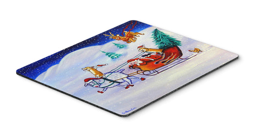 Caroline's Treasures 7442MP Corgi Highhacked Santa Claus Sleigh Mouse Pad, Hot Pad or Trivet for Home Office Gaming Working Computers Laptop Mouse