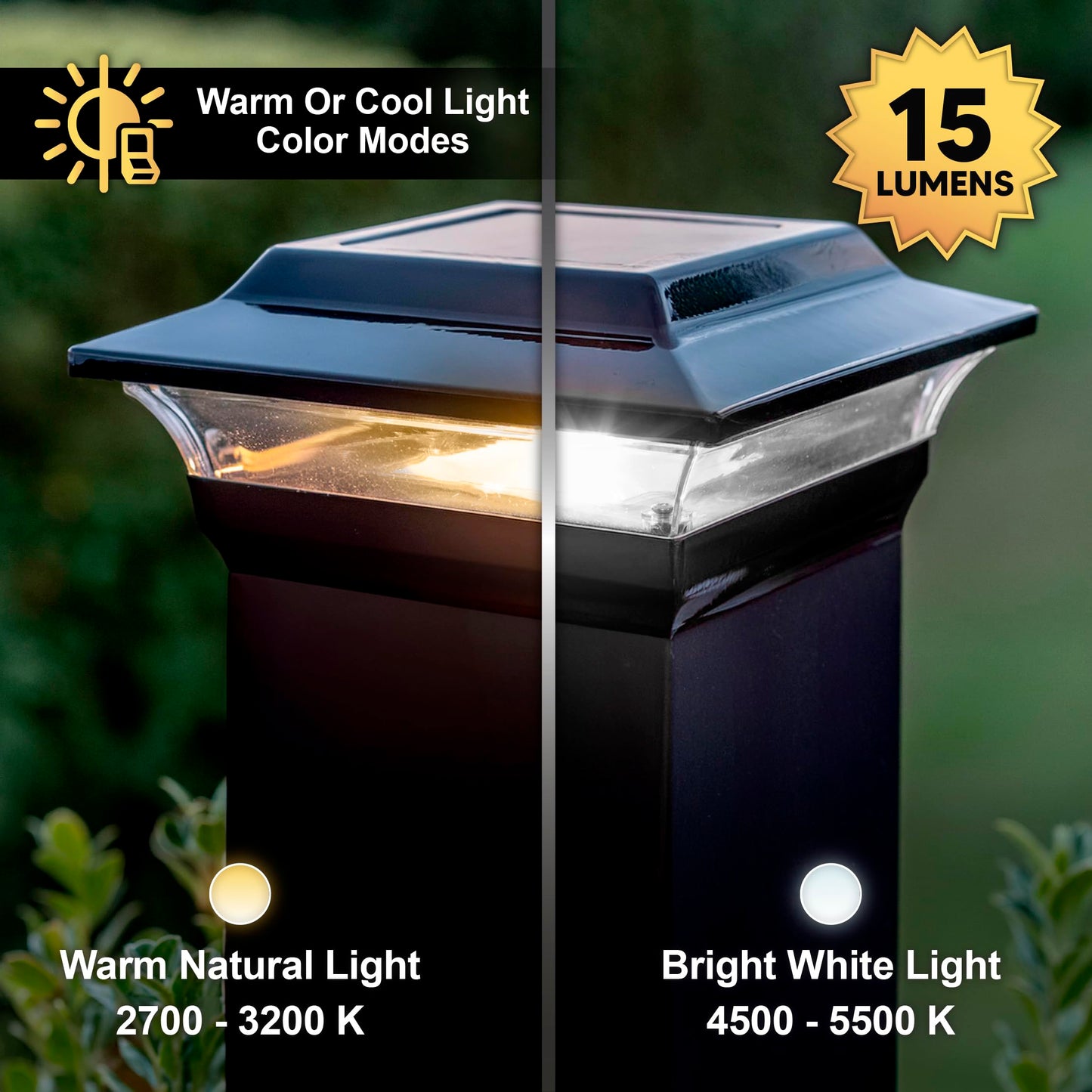 Classy Caps SL214B 5x5 Imperial Solar Post Cap - Black - High-Performance Solar LED, Durable Cast Aluminum with Powder-Coated Finish, Fits Over an