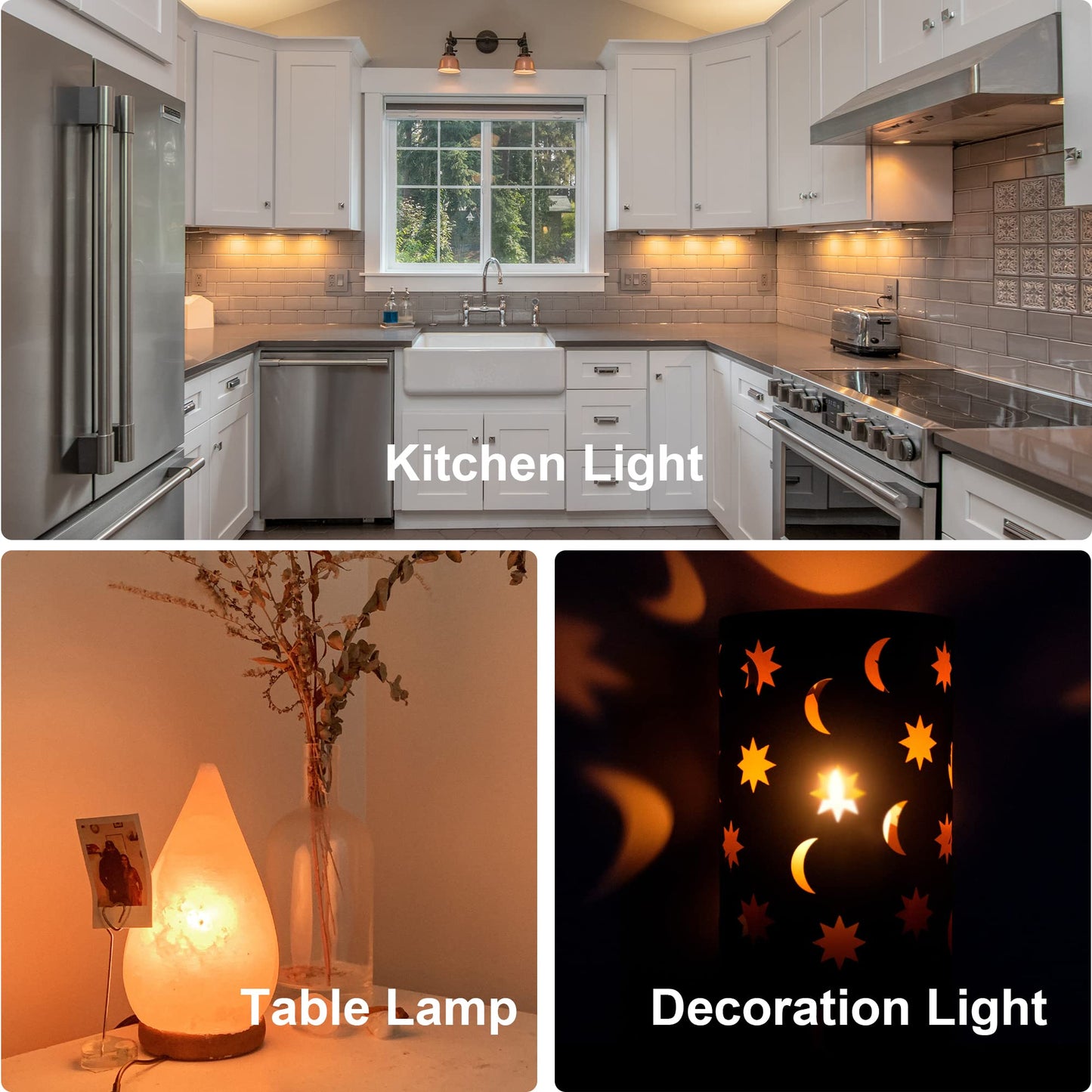 FANNIS 6 Pack T22 LED Night Light Bulbs, E12 Candelabra Bulb 10 Watt Equivalent, 10000+ Hours 2200K Amber Warm Light Bulb, 1W Low Wattage Replacement