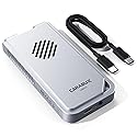 CARABUX USB4 NVMe Enclosure 40Gbps with Active Cooling Fan, Solid Aluminum External M.2 SSD Case for Mac, iPad Pro, iPhone ProRes Recording and Video