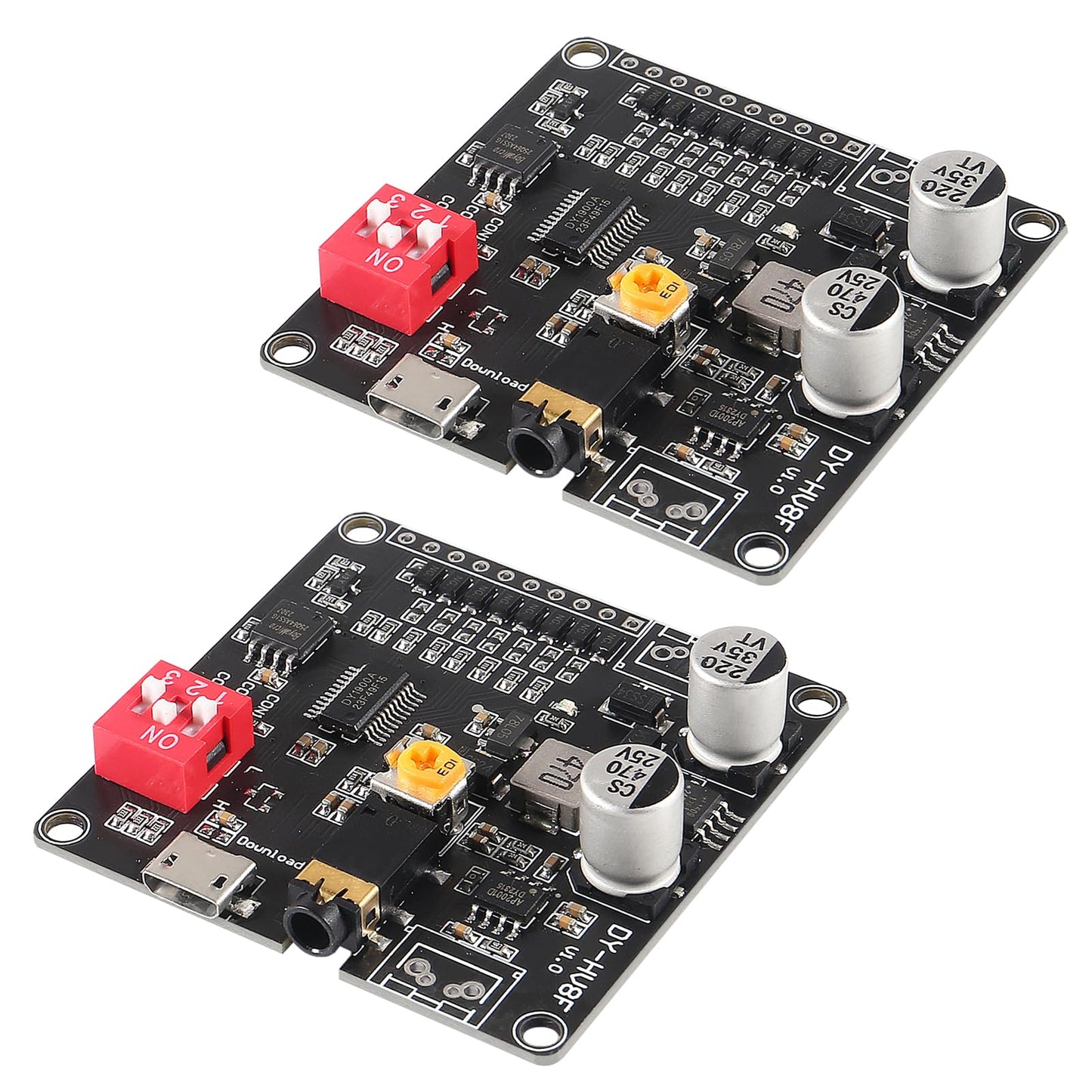 AITIAO 2PCS Voice Playback Module Board MP3 Music Player 20W 12V 24V High Power Sound Board UART I/O Trigger Amplifier Class D 64Mbit Flash Storage