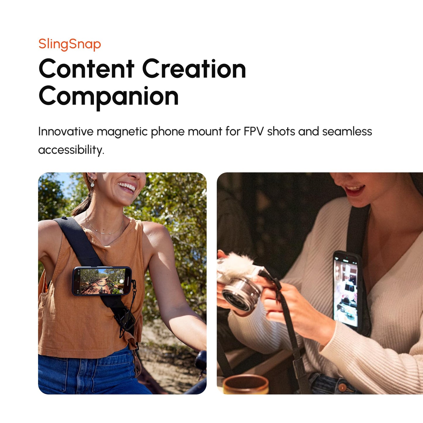 ShiftCam WorkFlow Sling Bag | Ultra-Functional Mobile Photography Sling with Magnetic Phone Mount, Lens Storage, and Quick Access | Streamline Your