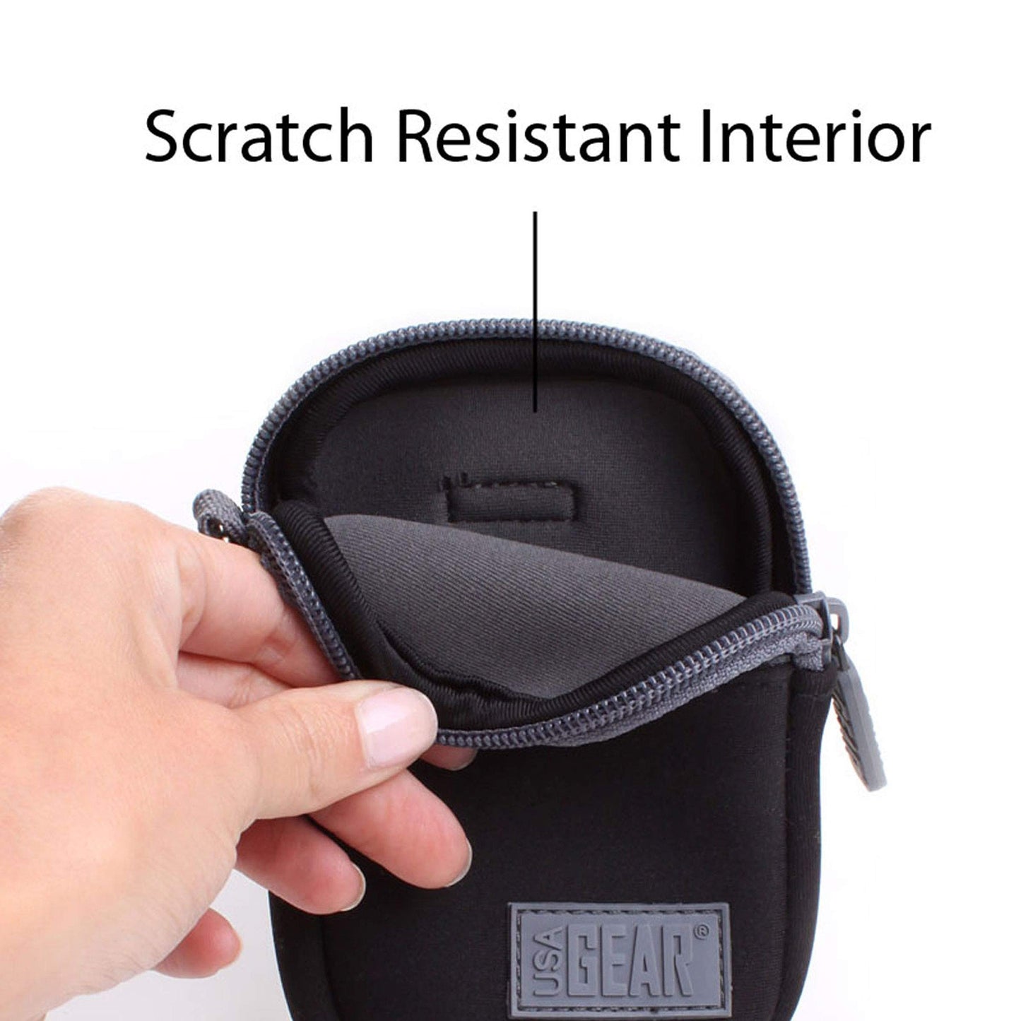 USA Gear Small Digital Camera Case with Wrist Strap, Belt Loop - Camera Case Small Compact Compatible with Canon Powershot Elph, Pouch G7 Mark iii
