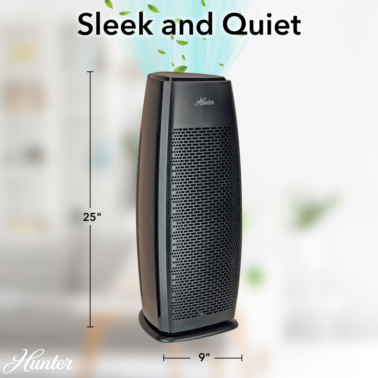 Hunter Tower Air Purifier for Home Large Room, Bedroom, Black