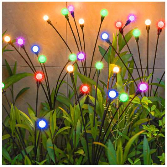 TONULAX Solar Garden Lights, Starburst Swaying Light - Swaying When Wind Blows, Solar Lights Outdoor Decorative, Color Changing RGB Light for Yard