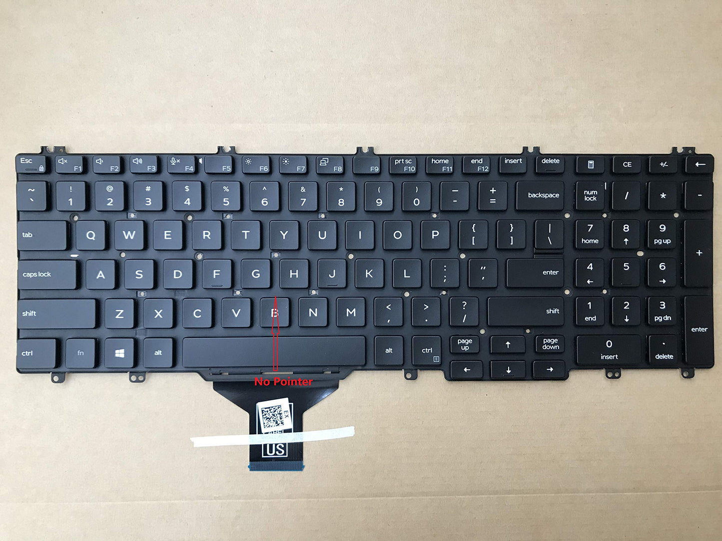 Original New for DELL Latitude 5500 5501 5510 5511 Precision 3540 3541 3550 3551 Keyboard US Black No Backlit no Pointer