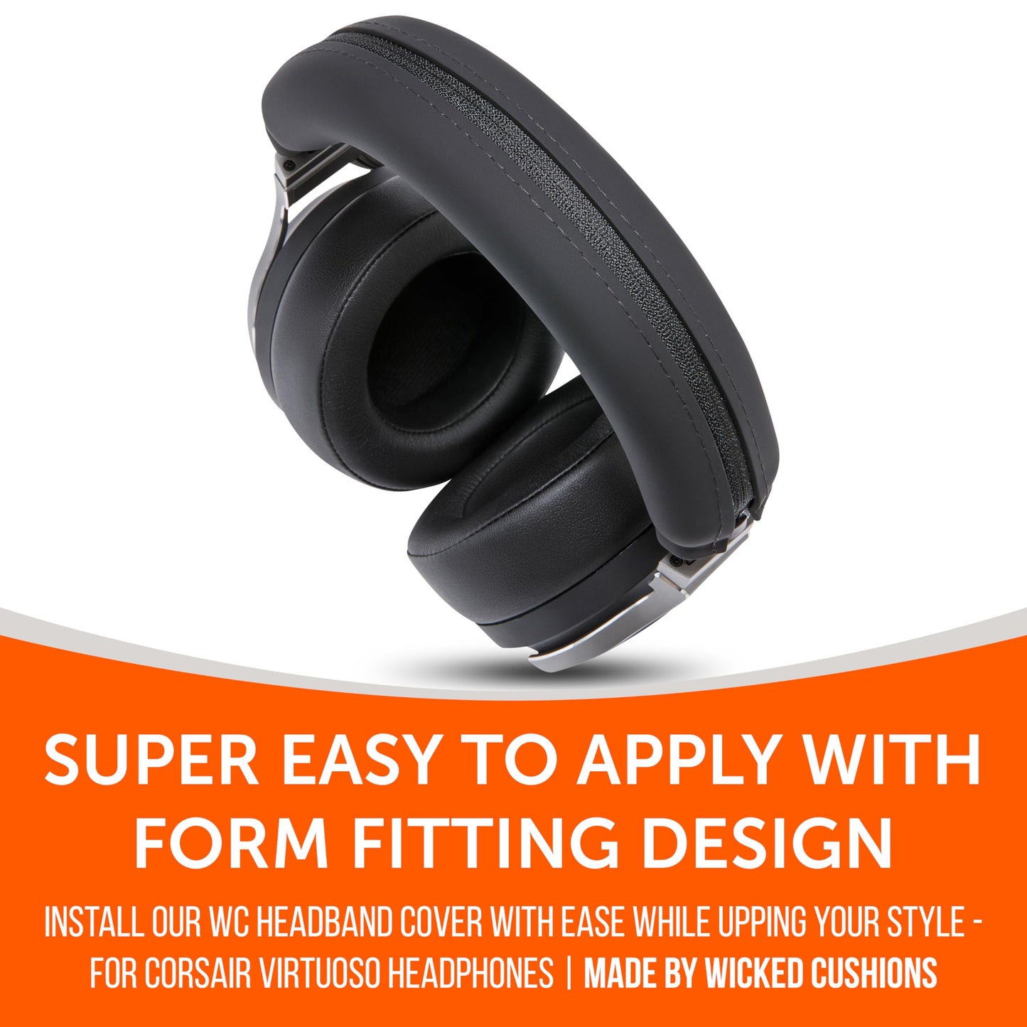 WC BandZ Virtuoso V2 - Silicone Headband Cover for Corsair Virtuoso Headphones by Wicked Cushions | Machine Washable, No More Flaking Leather |