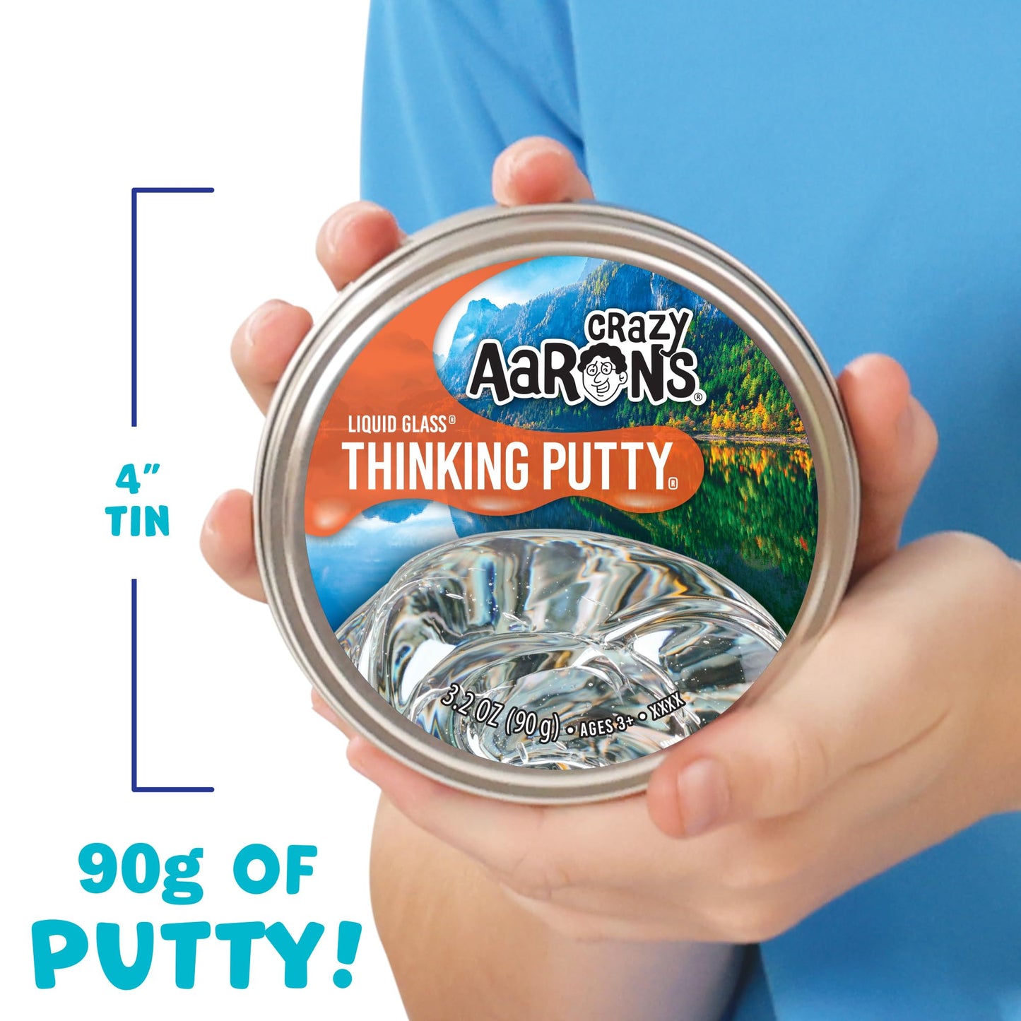 Crazy Aaron's Thinking Putty - Liquid Glass - See-Through Putty for Kids and Adults in a 4" Tin - Creative and Endless Fun, Stress Relief Therapy…