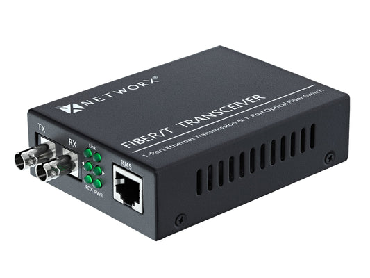 Networx® Gigabit Ethernet Fiber Media Converter - UTP to 1000Base-LX - ST Multimode, 5...