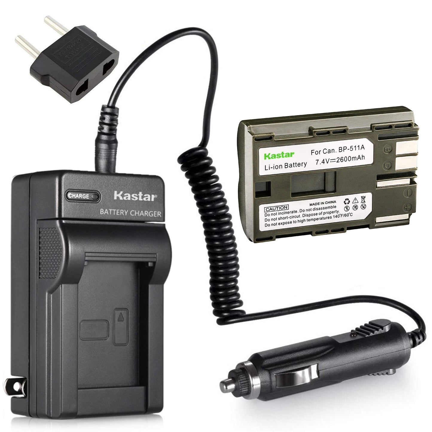 Kastar Battery and Charger Replacement for BP-511 BP-512 511A FV300 FV40 FVM1 FVM10 IXY DVM MVX1i MVX2i MVX3i MV300i MV400i MV450i MV500i MV530i