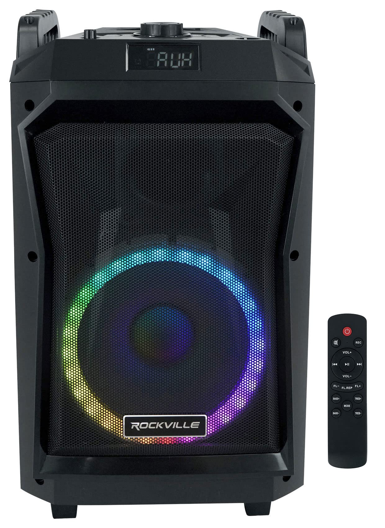 Rockville ROCKNGO 800 10" Portable Bluetooth Speaker, LED Lights, Wheels, Mic Priority, for Parties and Outdoor Events