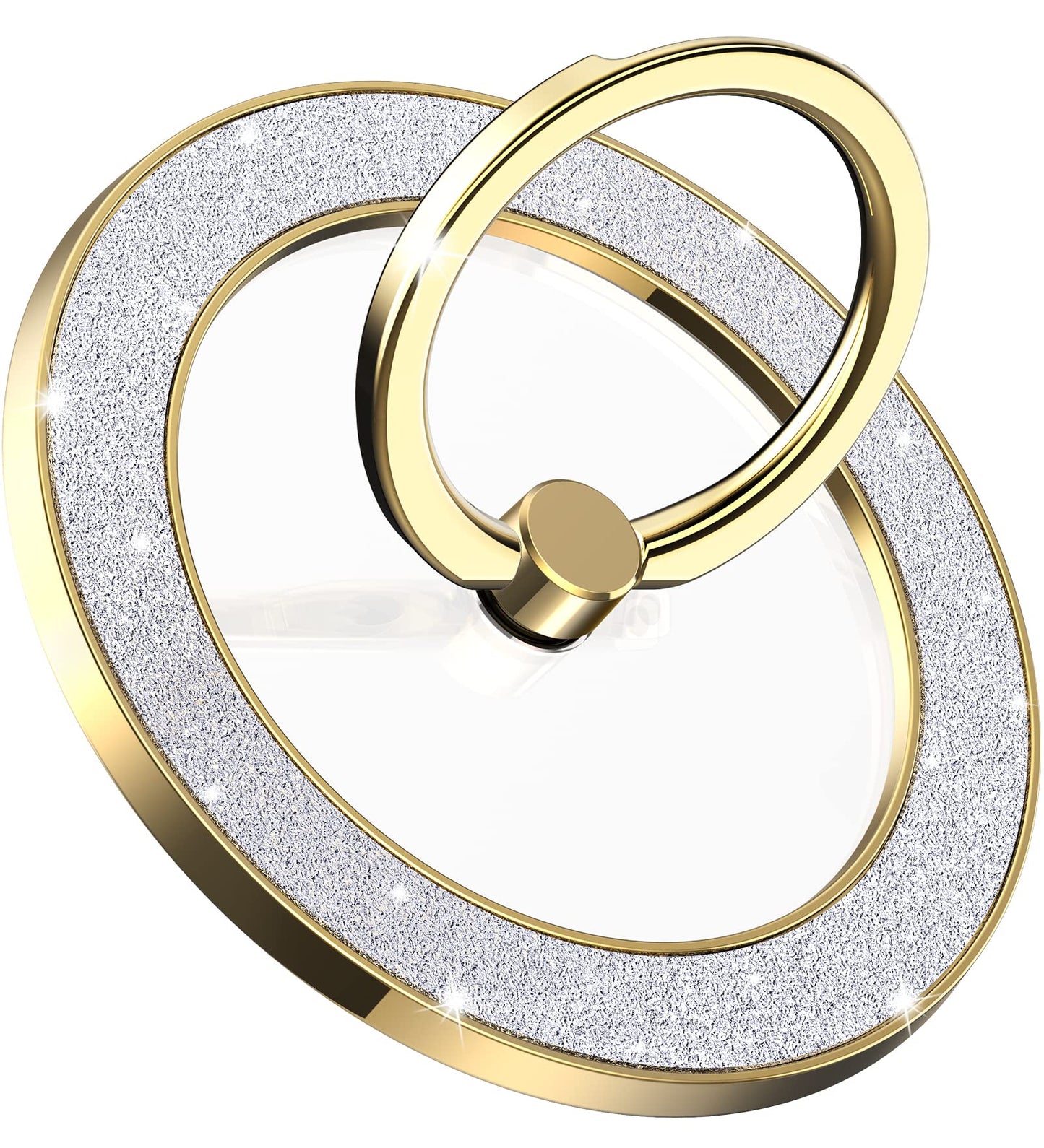 Pikabo Magnetic Phone Ring Holder for MagSafe, Glitter Phone Grip Stand with 360° Rotation Finger Ring Kickstand Compatible with iPhone MagSafe