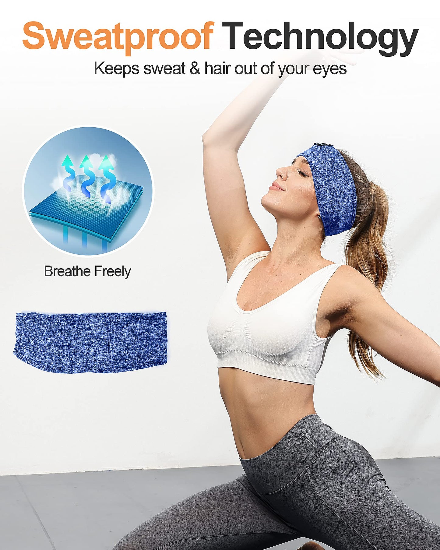 Fulext Sleep Headphones Bluetooth Headband,Sleeping Headphones Sports Headband, Long Time Play Sleeping Headsets with Built in Speakers Perfect…