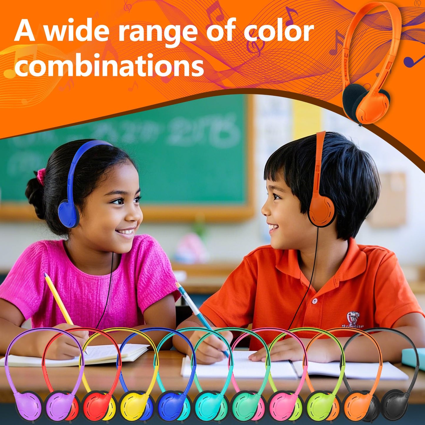 OSSZIT USB C Headphones Bulk 30 Pack for Classroom School Kids,USB Type C Headphones Class Set Compatible with Pad SmartphonesFor Boys Girls Students