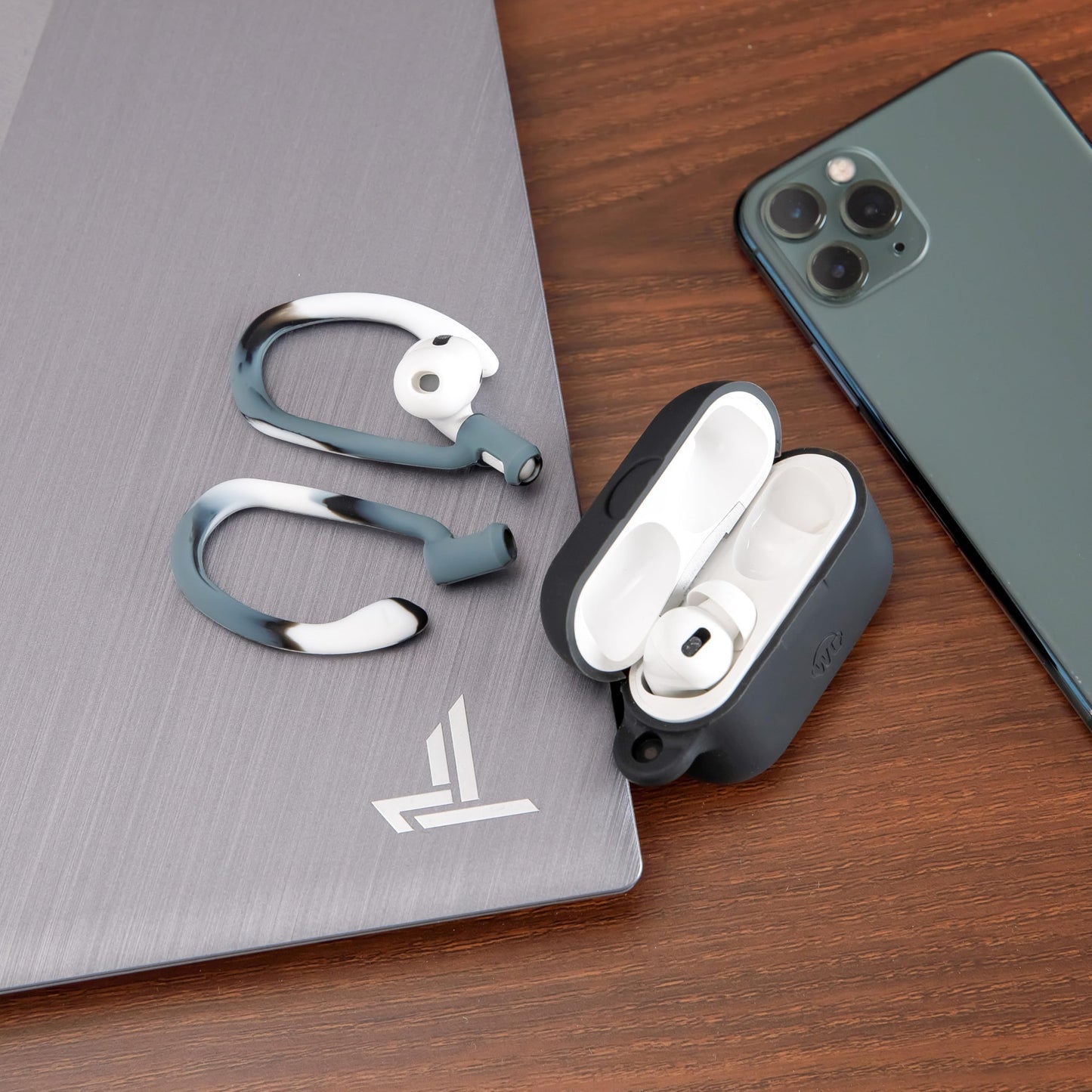 WC HookZ - Patented Upgraded Over Ear Hooks for AirPods Pro 1, 2 & AirPods 1, 2 & 3- Two Size Pairs Included in Package, Unique Left & Right Hook