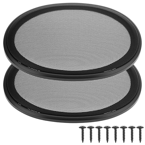 QWORK 6" x 9" Speaker Grill Covers with ABS Plastic Frame & Metal Mesh, Protect Subwoofers from Damage for DIY and Car Speakers, Includes Screws