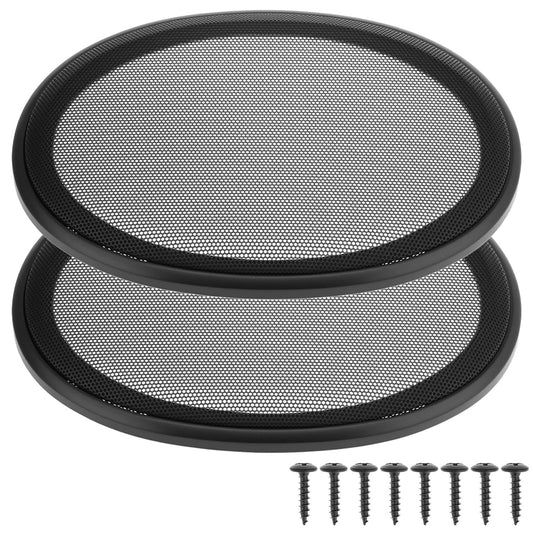 QWORK 6" x 9" Speaker Grill Covers with ABS Plastic Frame & Metal Mesh, Protect Subwoofers from Damage for DIY and Car Speakers, Includes Screws