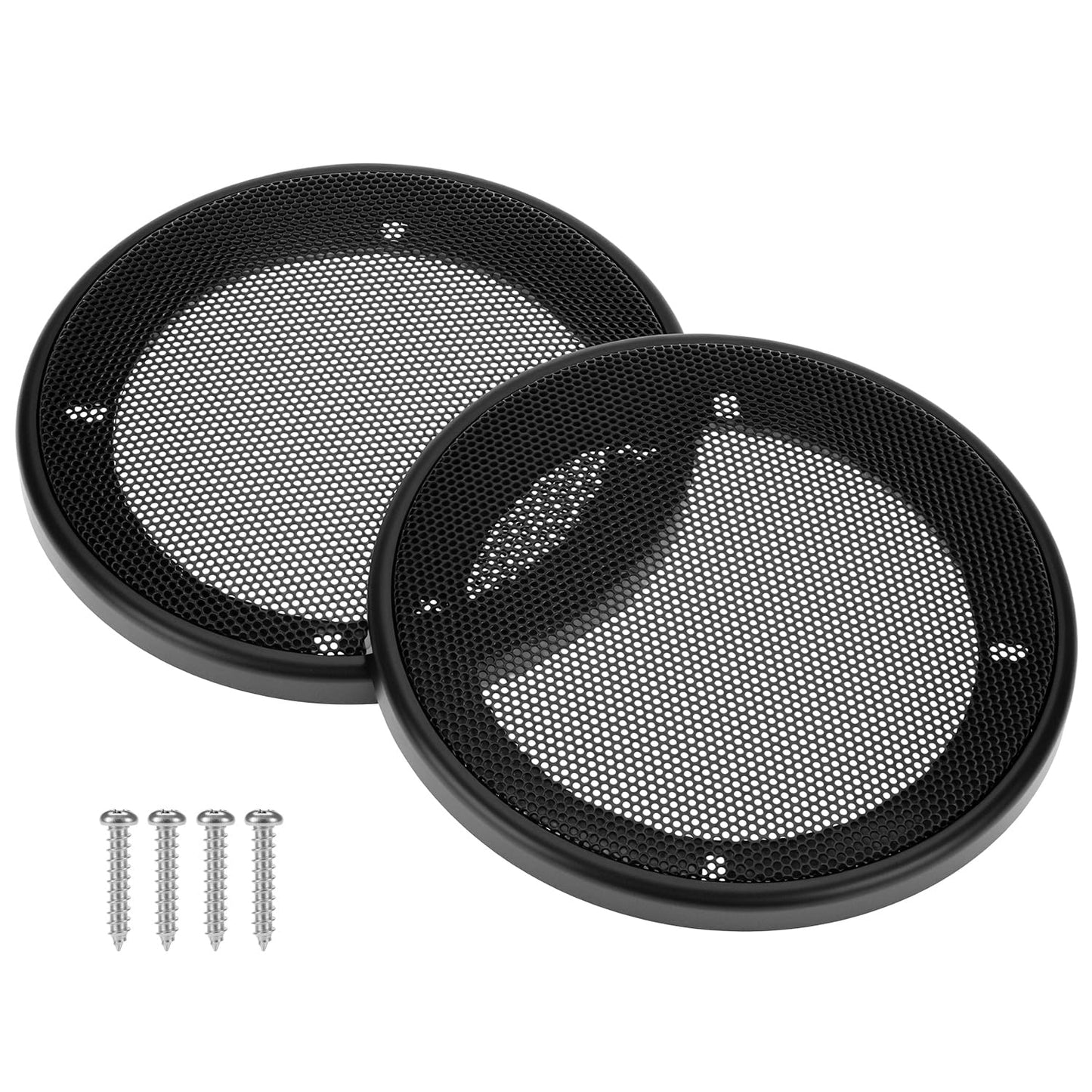 QWORK 4" Speaker Grill Covers, 2 Pack Car Speaker Subwoofer Guard Protector with Screw, Black