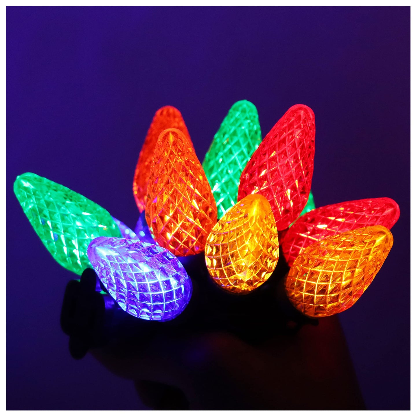 Joiedomi 50-Count C9 Christmas Lights Outdoor, 32.1FT LED Fairy String Lights for Indoor or Outdoor Christmas Decorations, Patio Xmas Tree Lights