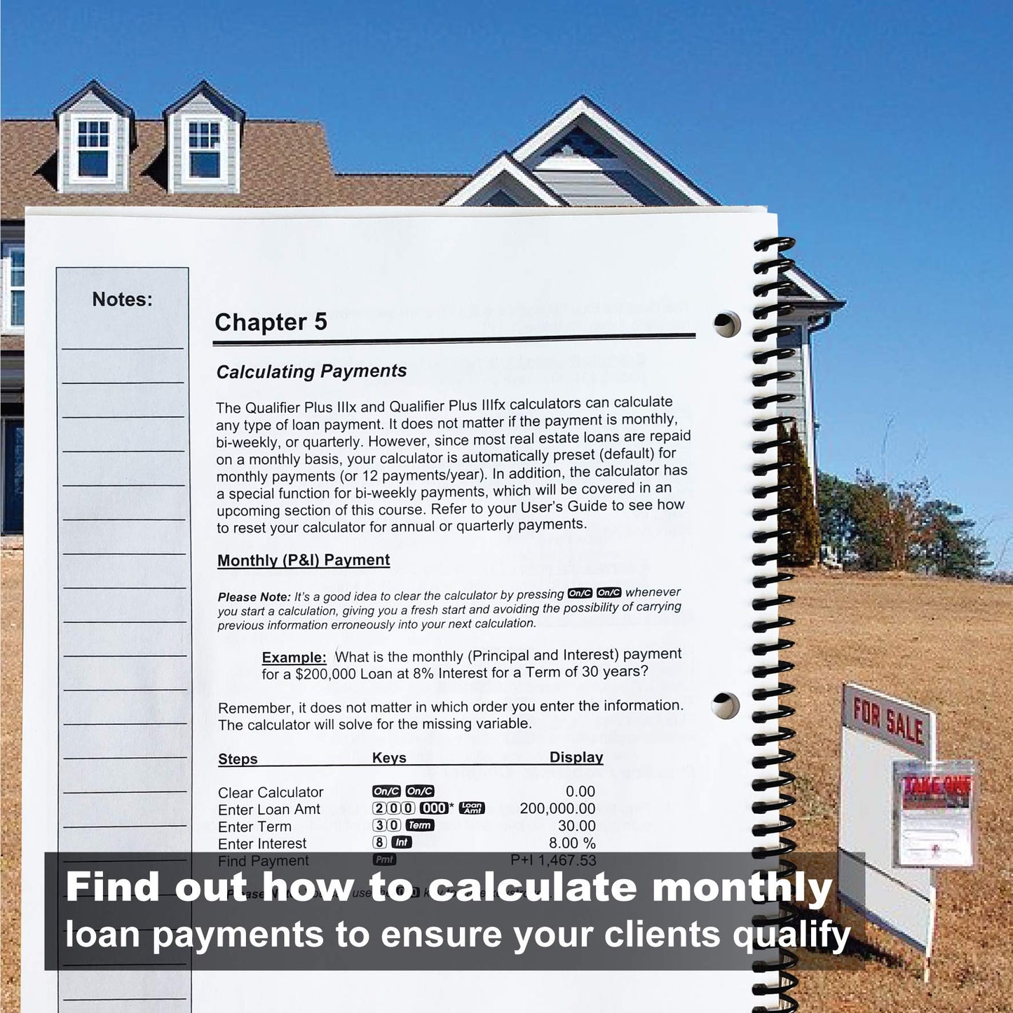 Calculated Industries 2128 Qualifier Plus Training Program Workbook for Qualifier Plus IIIx and IIIfx Real Estate Finance Calculators | 3 Modules