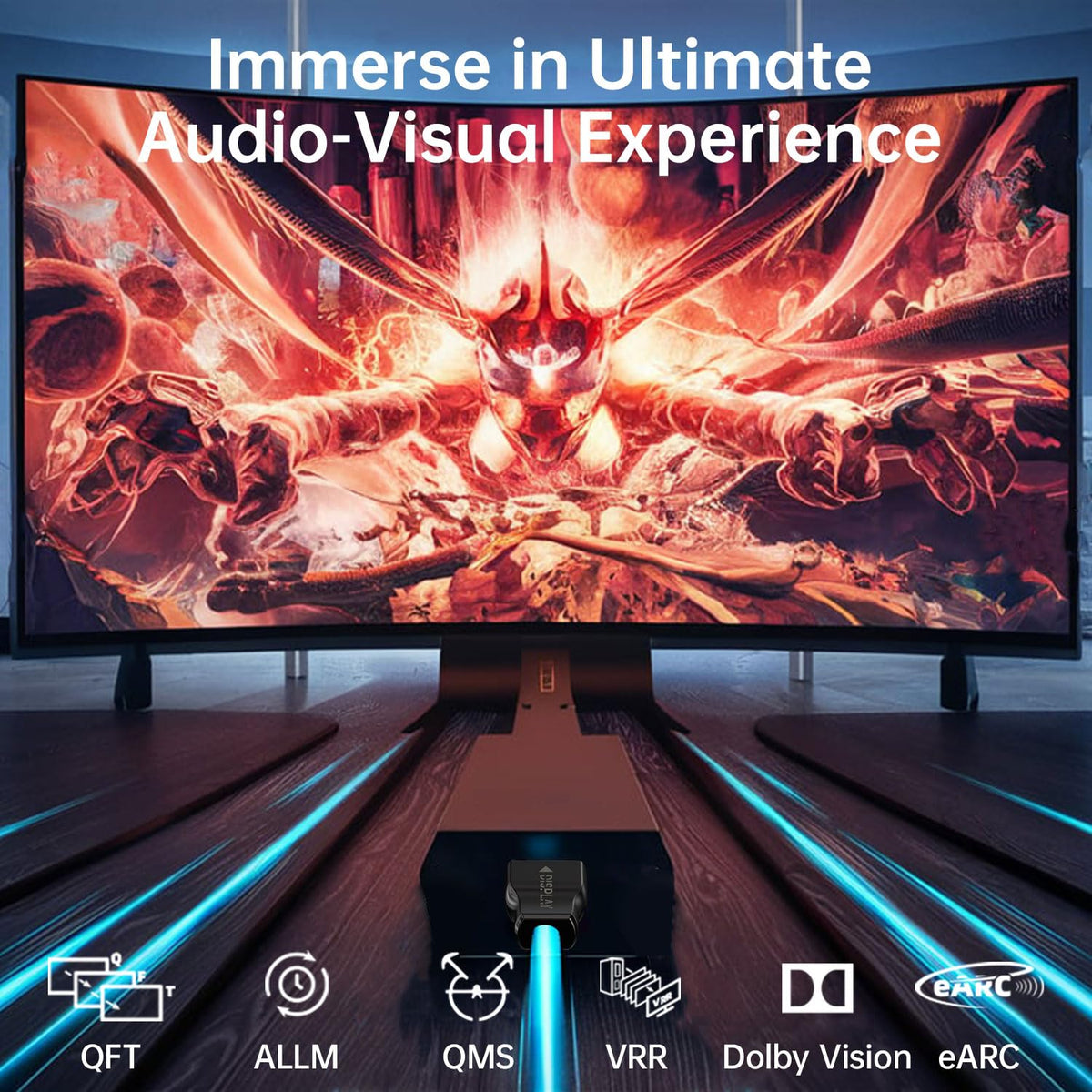 YSerendept 8K Fiber Optic HDMI Cable CL3 Rated(50ft),48Gbps Long HDMI 2.1 Cable[8K@60Hz,4K@120Hz] with Lock Connector,Compatible with TVs,Displays,Desktop,Laptops,Projectors,Gaming Consoles